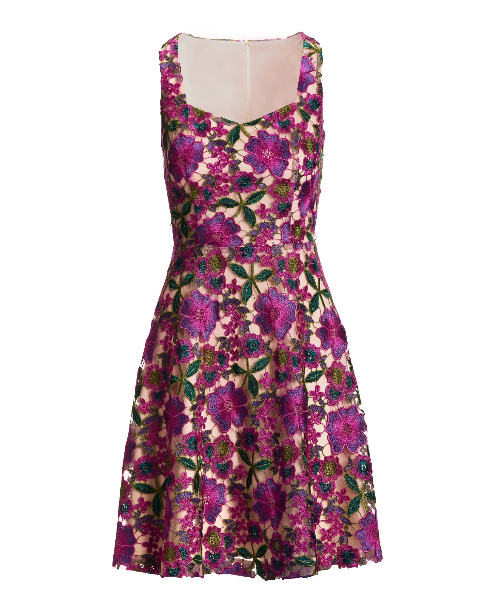 Purple Tones Floral Lace Fit and Flare Dress Purple Multi sold by Boston Proper product image thumbnail 2