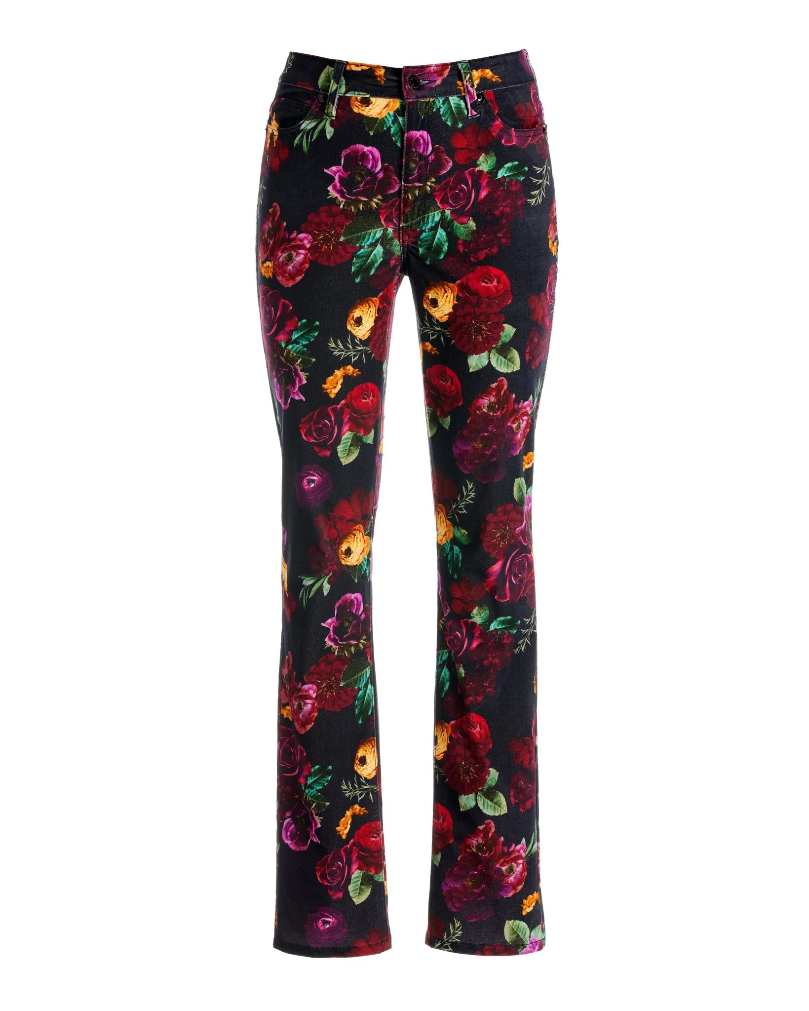Newport Velvet Honeywine Floral Print Slim Straight Leg Pant Black Multi sold by Boston Proper product image thumbnail 2