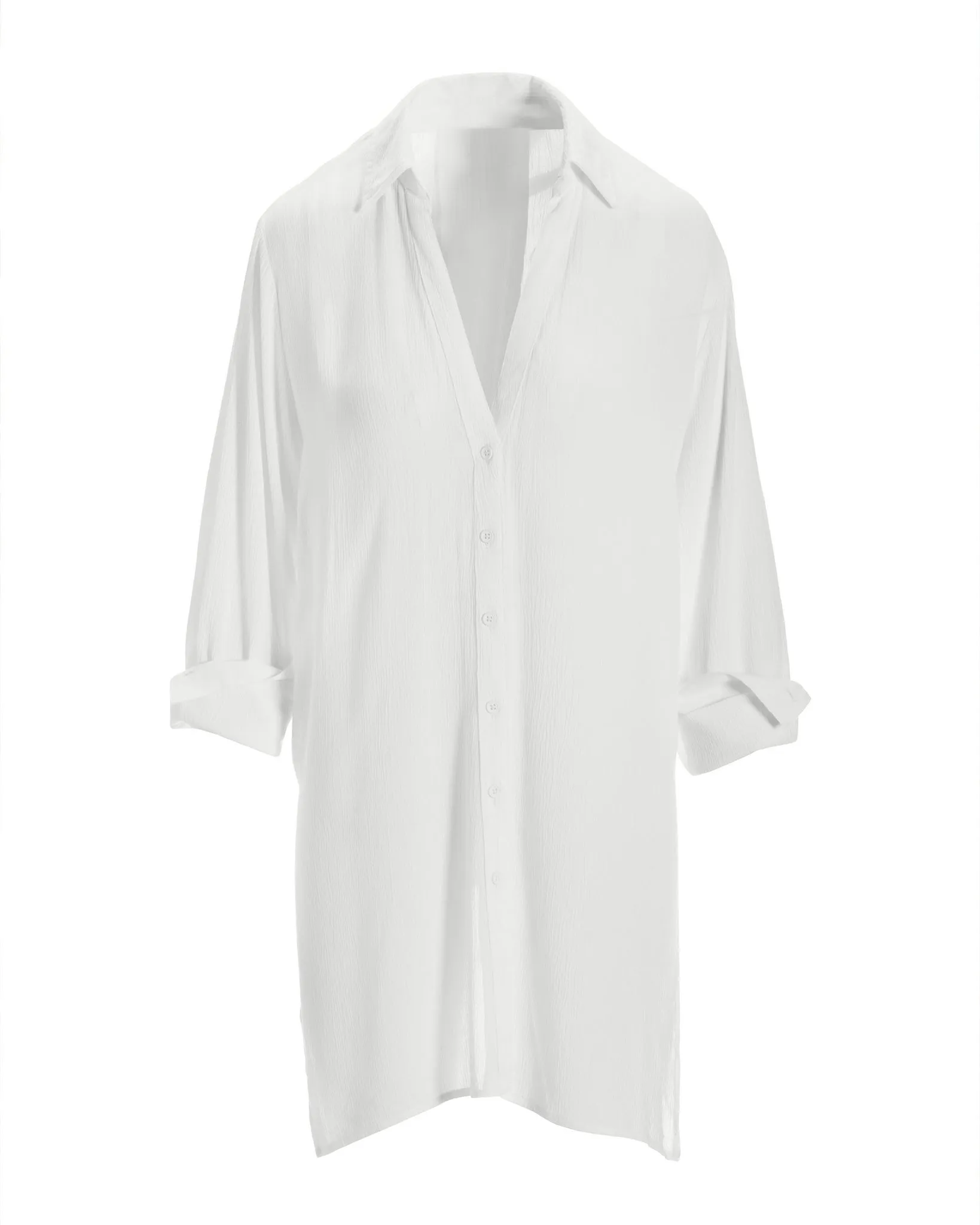 Button Up Versatile Shirt Cover Up White sold by Boston Proper product image thumbnail 2