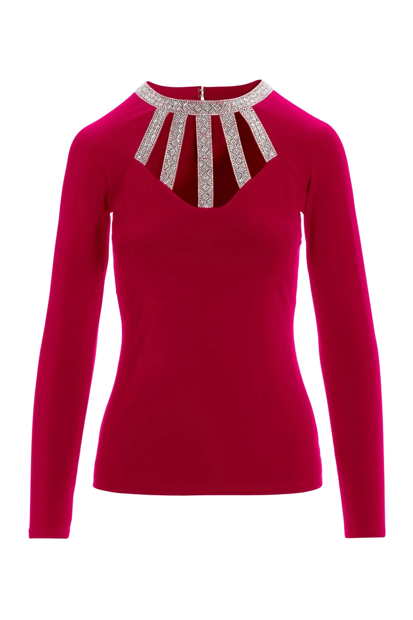 Embellished Trim Strappy Knit Top Jester Red sold by Boston Proper product image thumbnail 2
