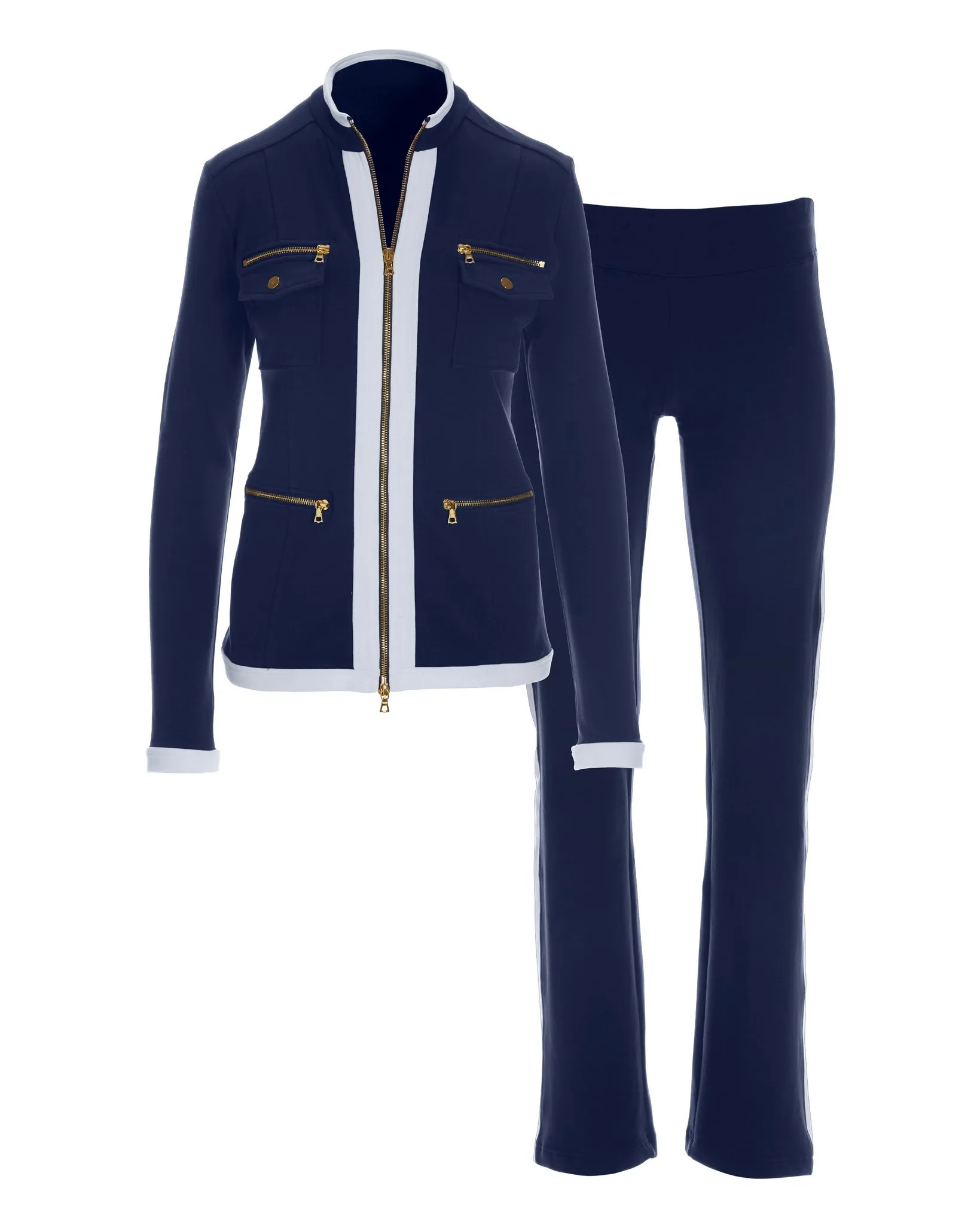 Chic Zippered Sport Coordinate Set Navy/White sold by Boston Proper product image thumbnail 2