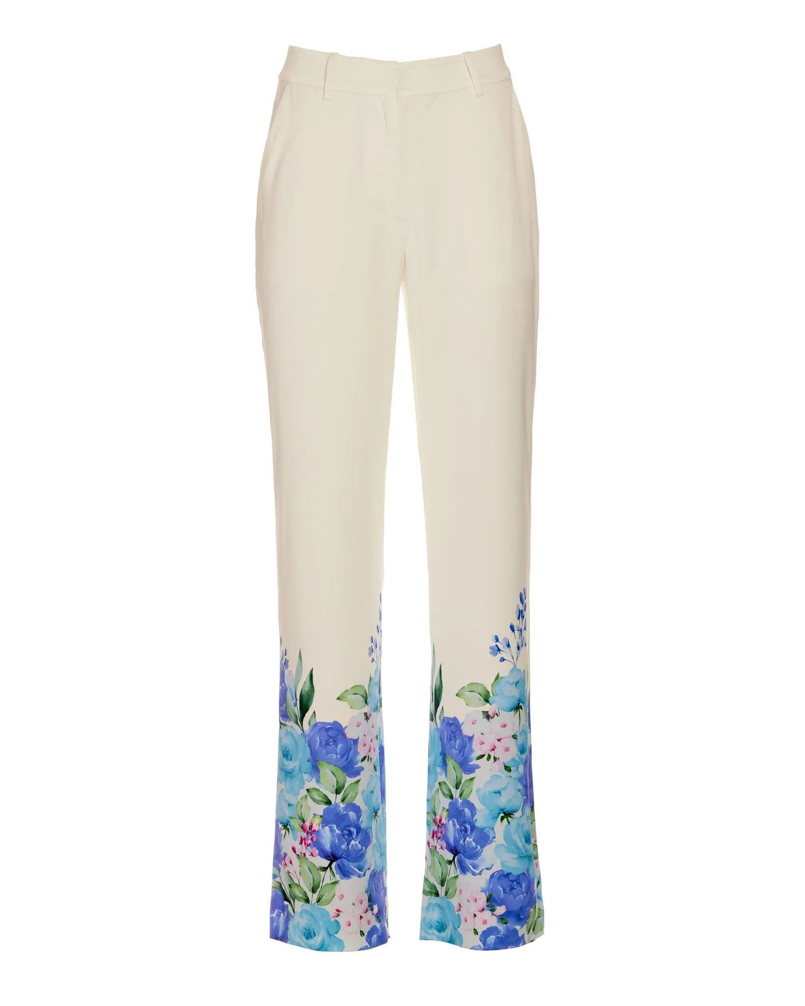 Garden Fete Floral Print Trouser White Blue Multi sold by Boston Proper product image thumbnail 2