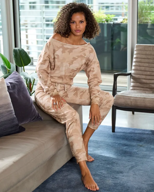 Cotton Comfort Camo Drawstring Lounge Jogger Neutral sold by Boston Proper