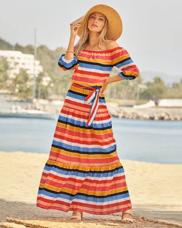 Multi Stripe Maxi Dress Multi sold by Boston Proper