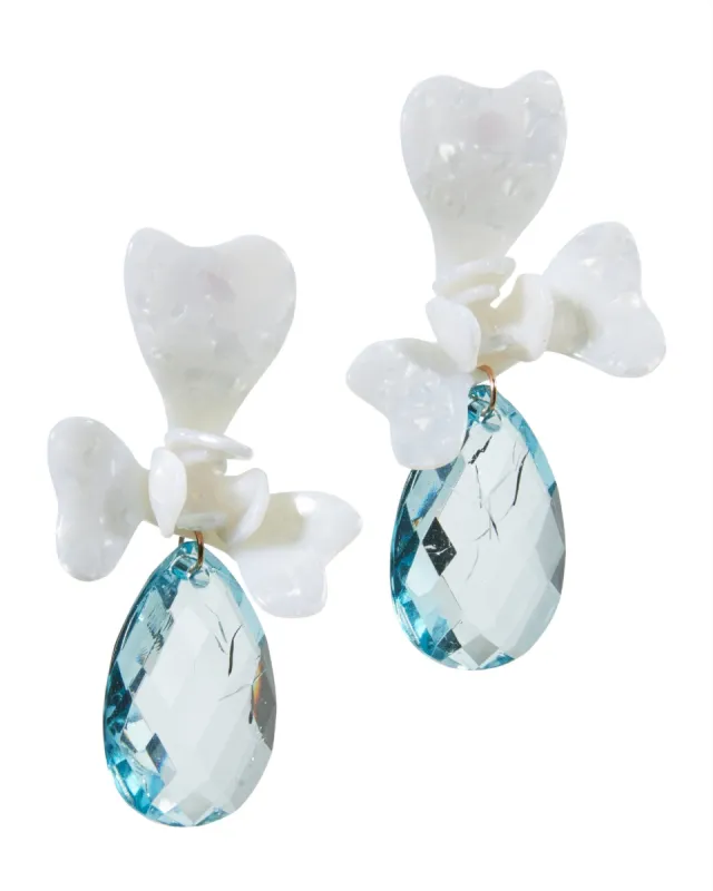 3D Floral Gem Drop Earring Blue sold by Boston Proper