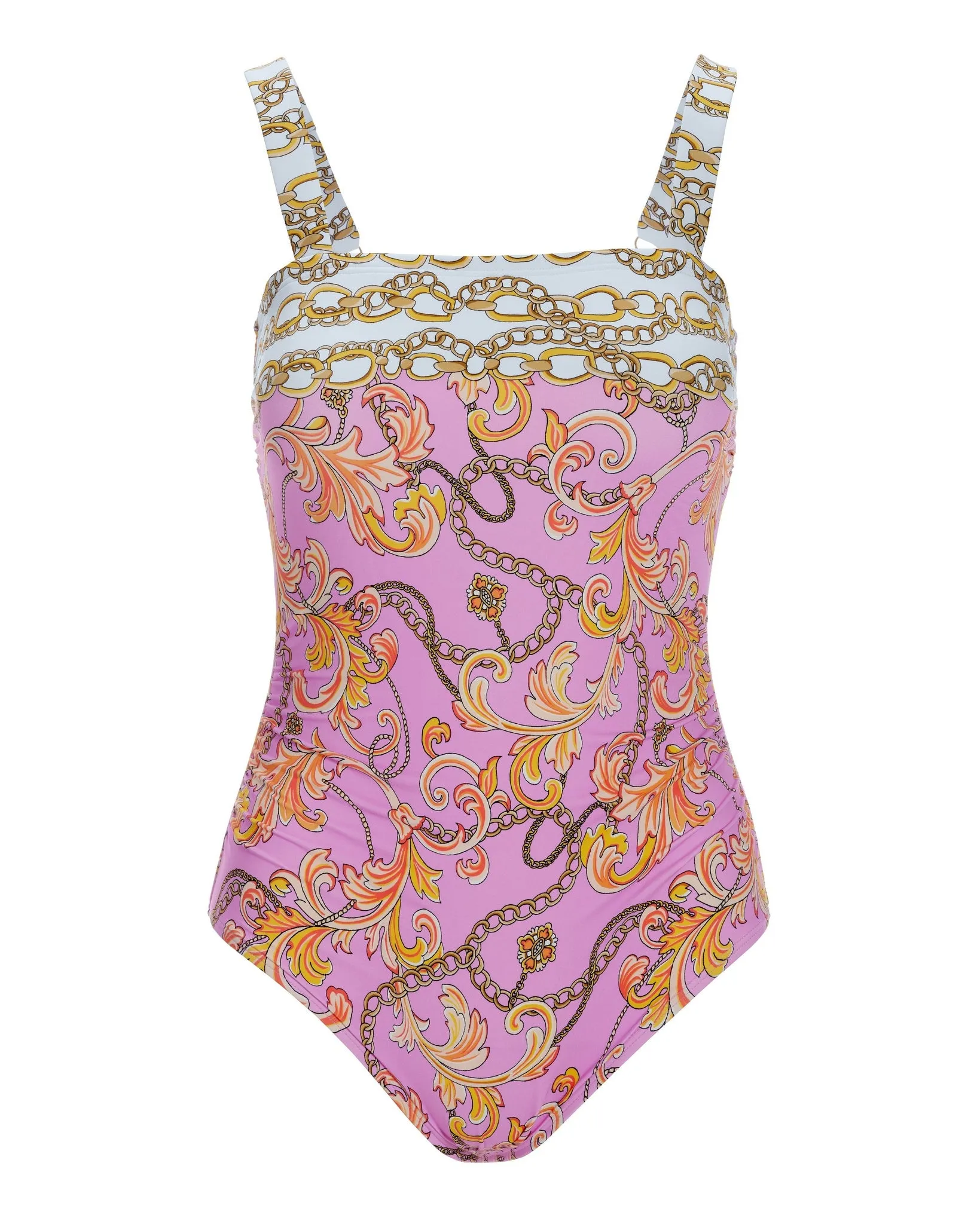 Swim Sense Filigree Status Square Neck One Piece Pink sold by Boston Proper product image thumbnail 2