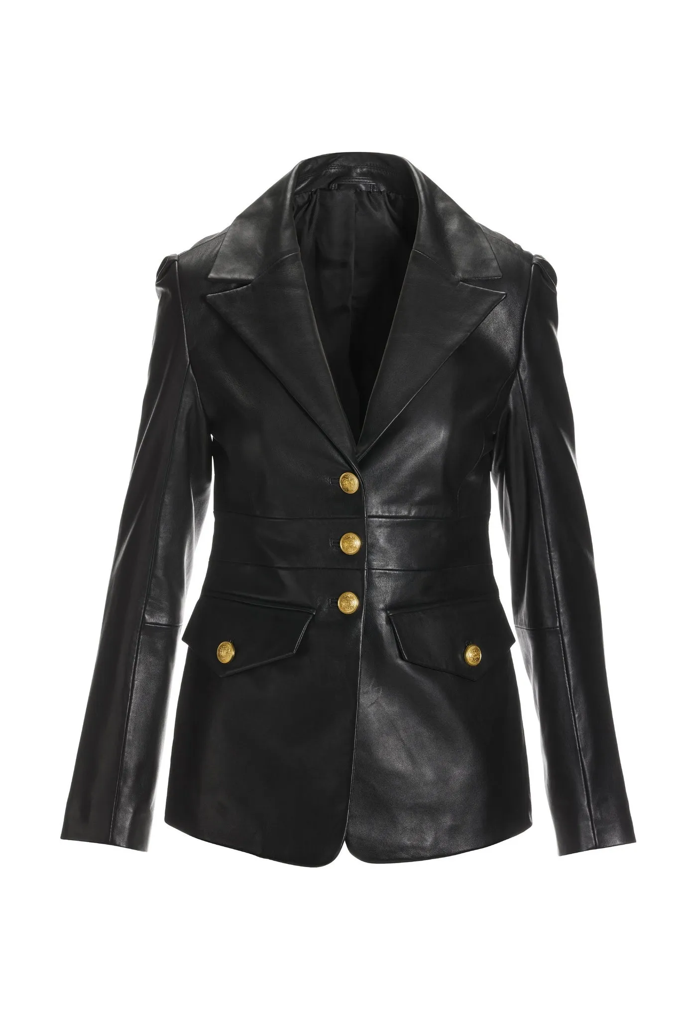 Leather Modern Single Breasted Blazer Black sold by Boston Proper product image thumbnail 2