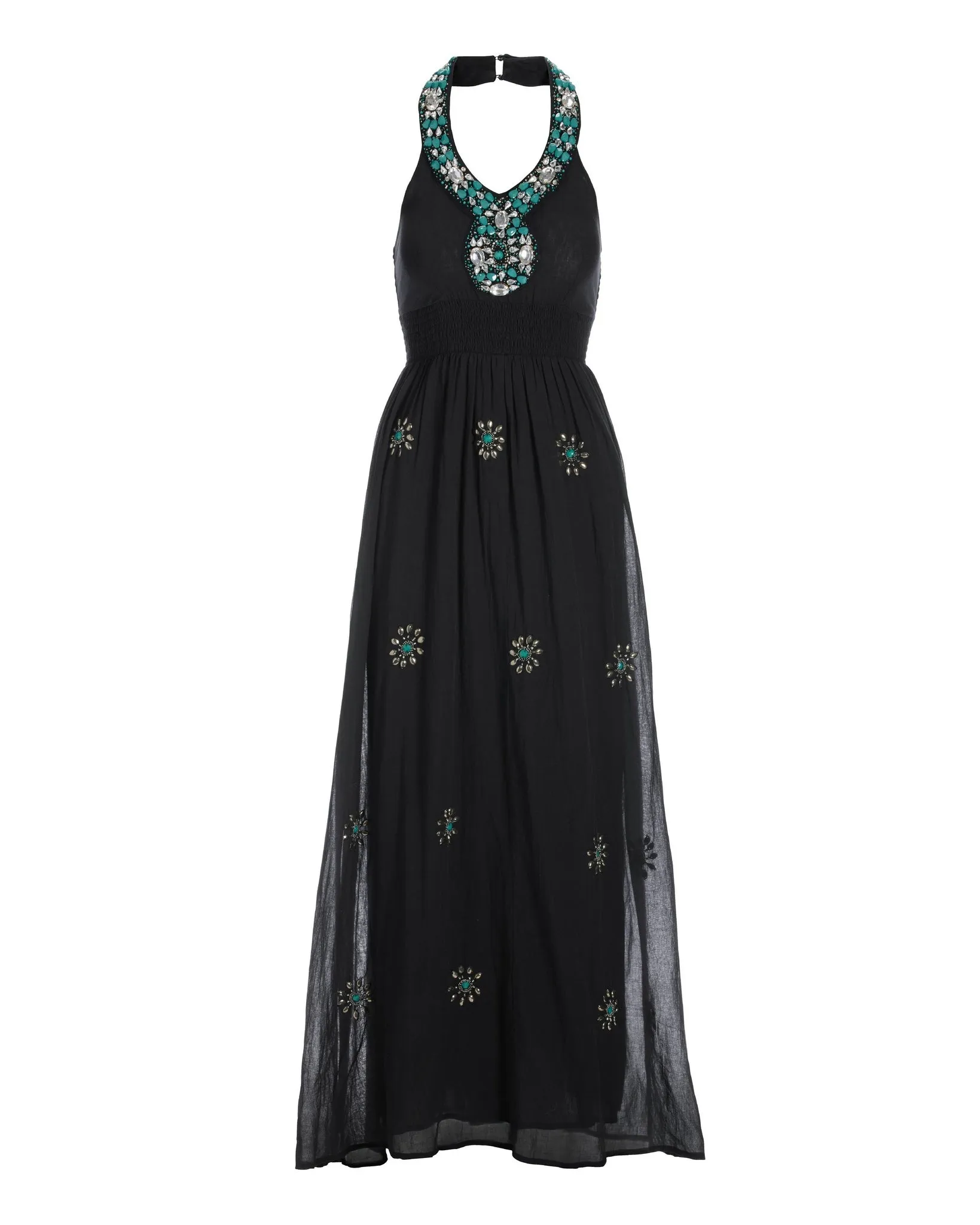 Turquoise Embellished Halter Maxi Dress Black sold by Boston Proper product image thumbnail 2