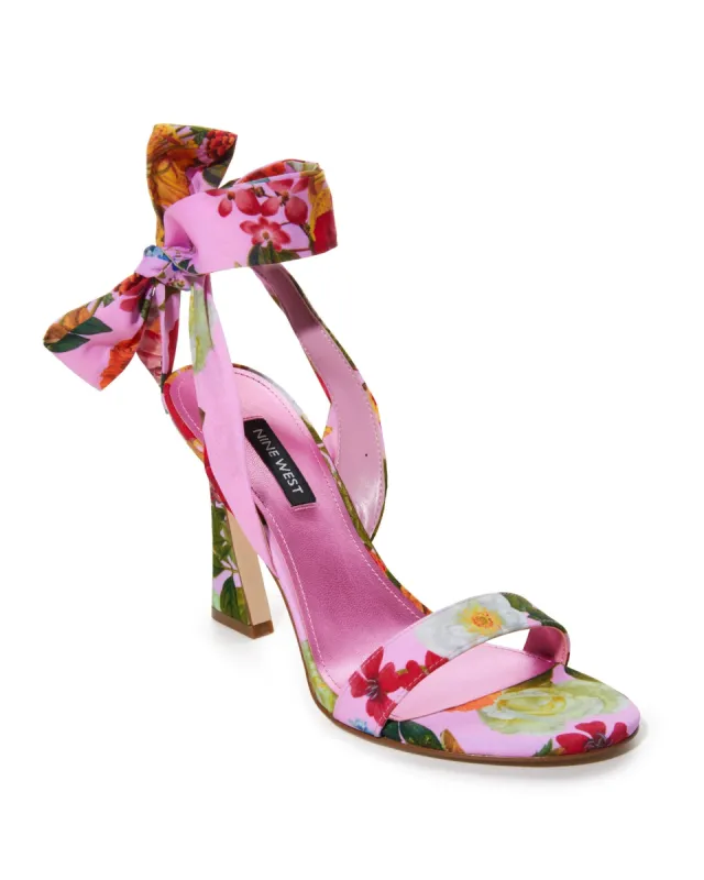 Floral Printed Ankle Wrap Heel Pink Multi sold by Boston Proper