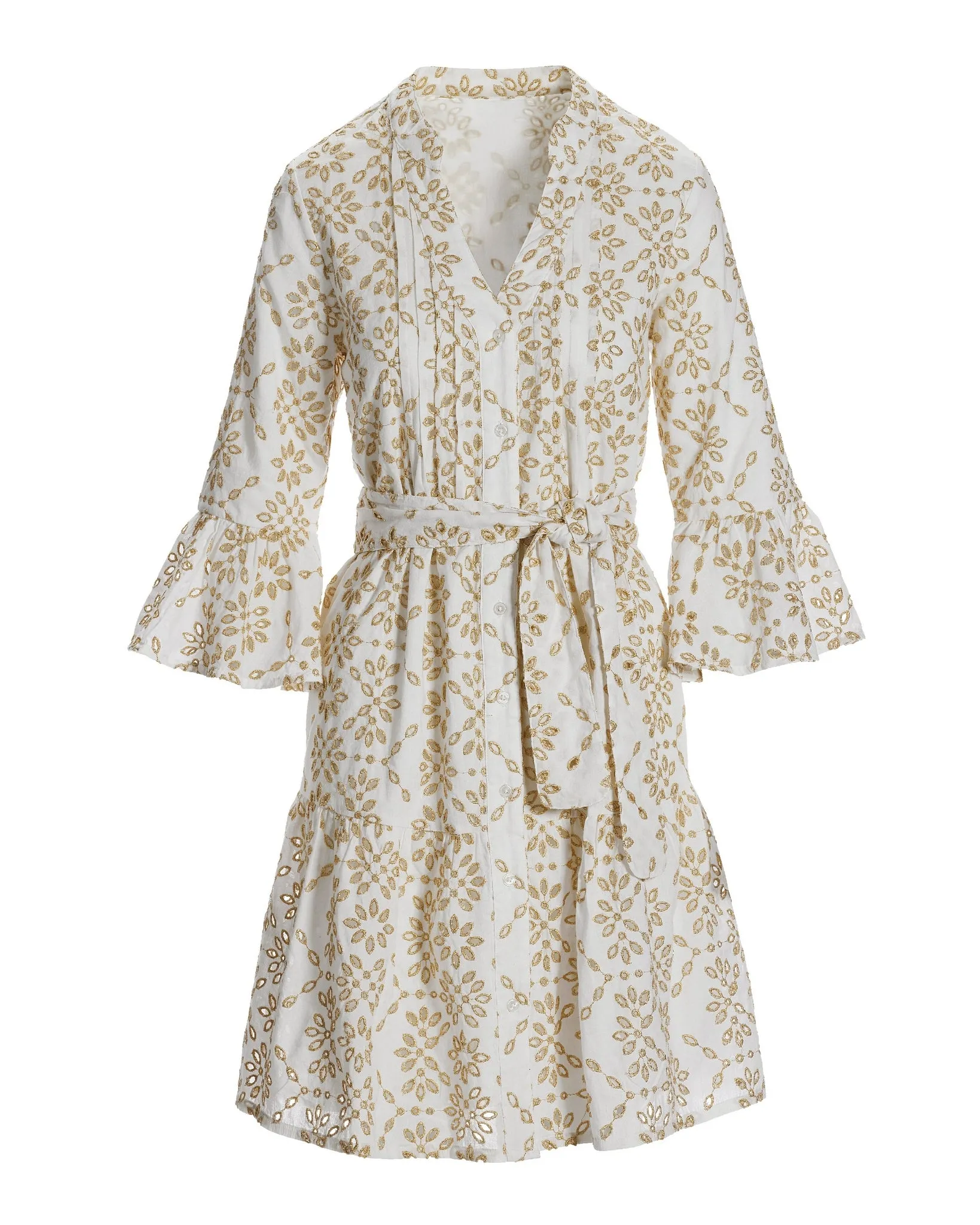 Shimmer eyelet Fit and Flare Dress White sold by Boston Proper product image thumbnail 2