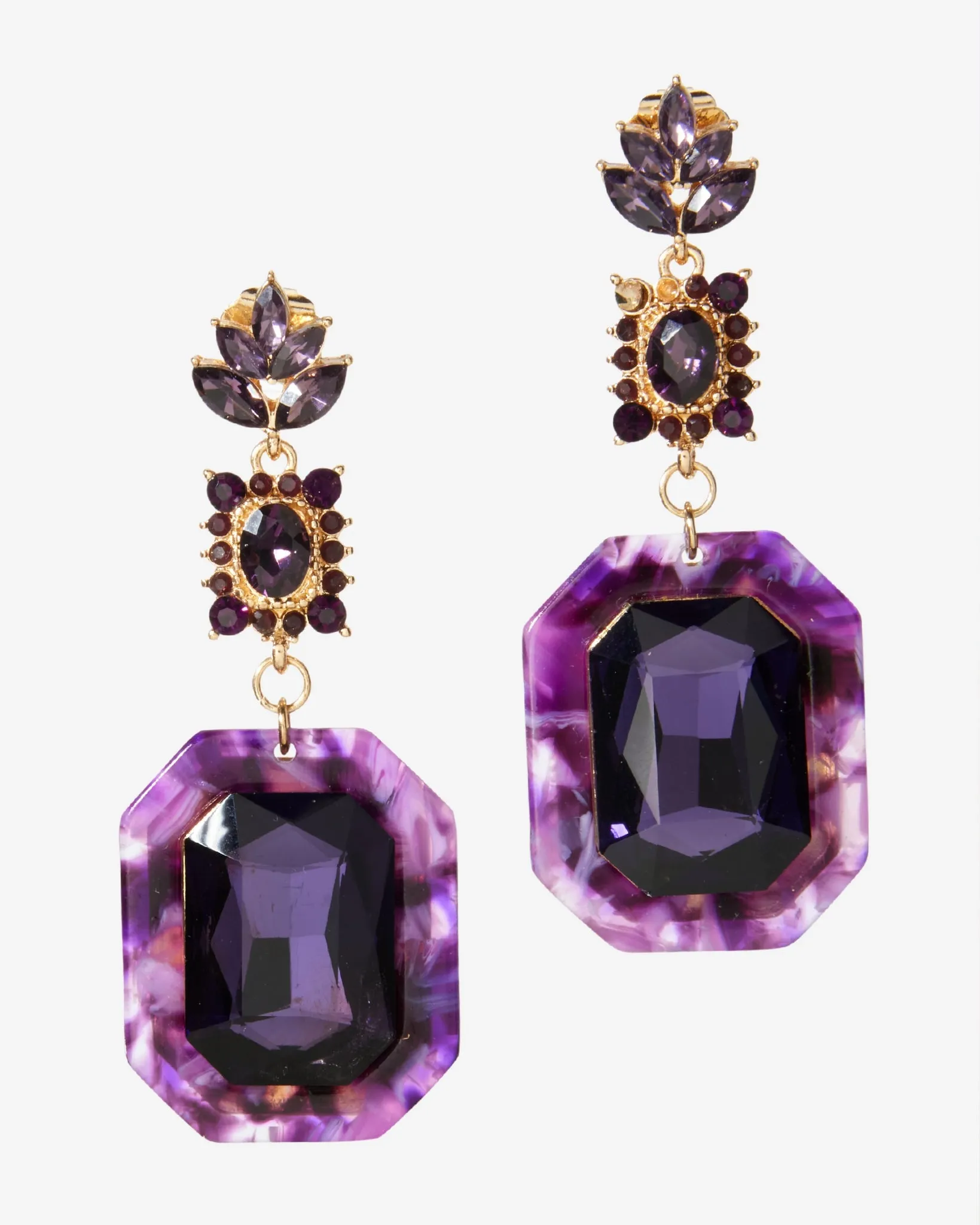 Marquise Crystal Drop Earring Purple sold by Boston Proper