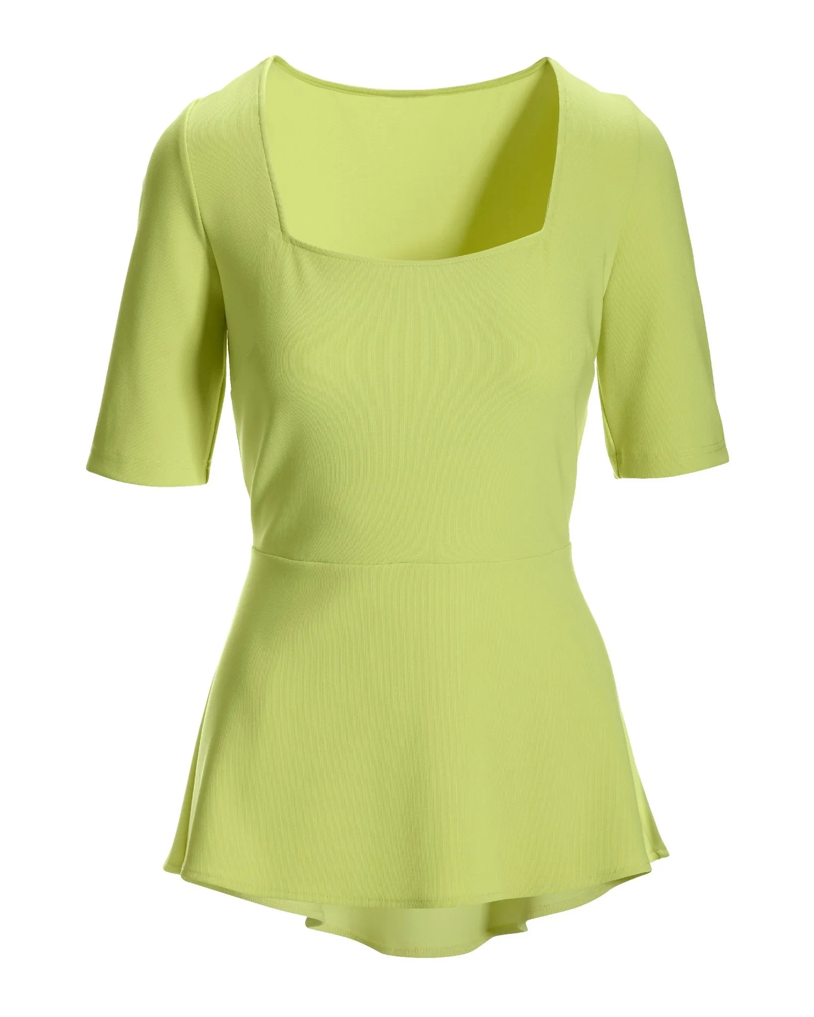 Beyond Travel Square Neck Elbow Sleeve Peplum Top Daiquiri Green sold by Boston Proper product image thumbnail 2