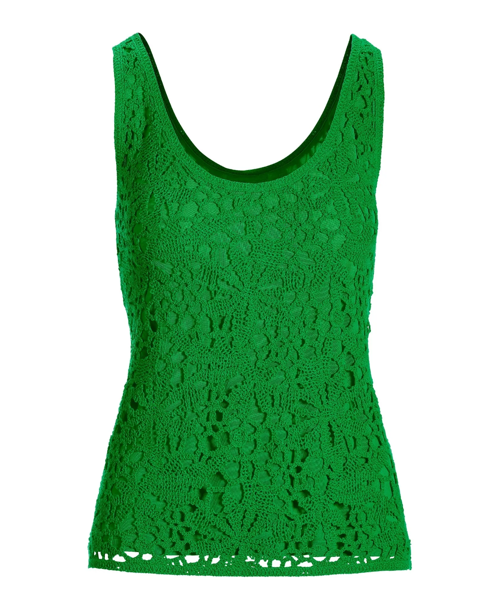 Crochet Scoop Neck Tank Fern Green sold by Boston Proper product image thumbnail 2