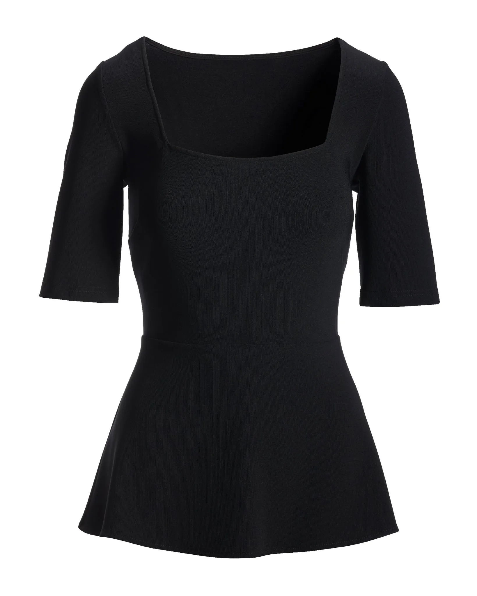 Beyond Travel Square Neck Elbow Sleeve Peplum Top Jet Black sold by Boston Proper product image thumbnail 2