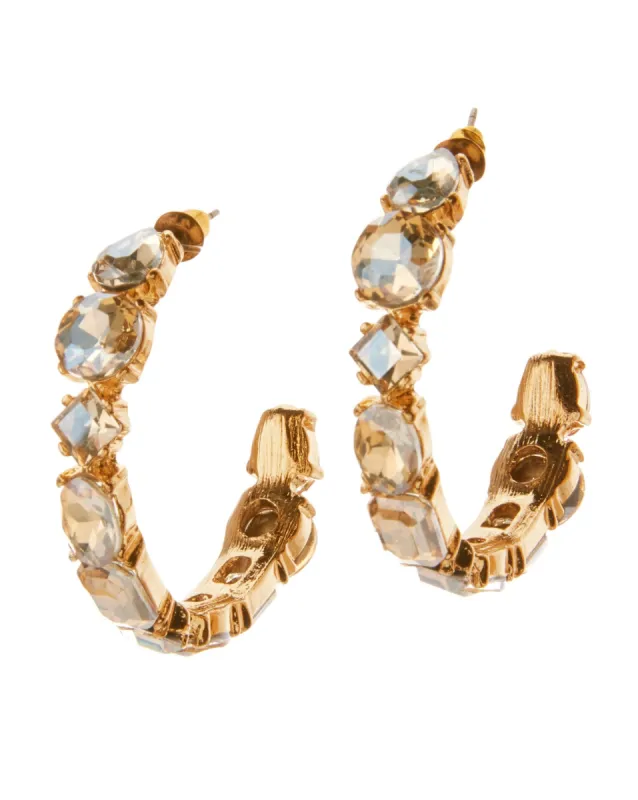 Gem Hoop Earring Gold sold by Boston Proper