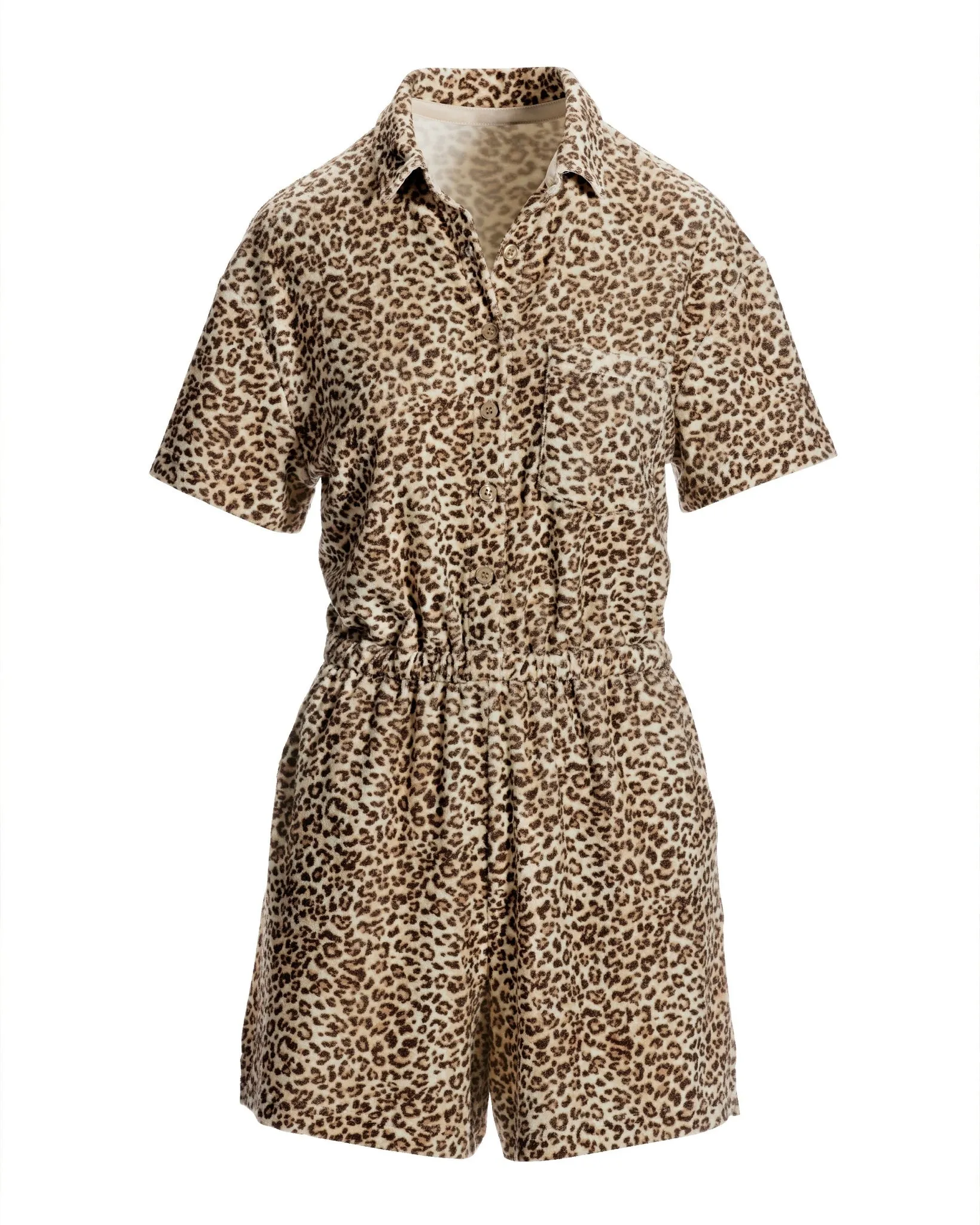Beach Terry Mini Cheetah Printed Romper Brown sold by Boston Proper product image thumbnail 2