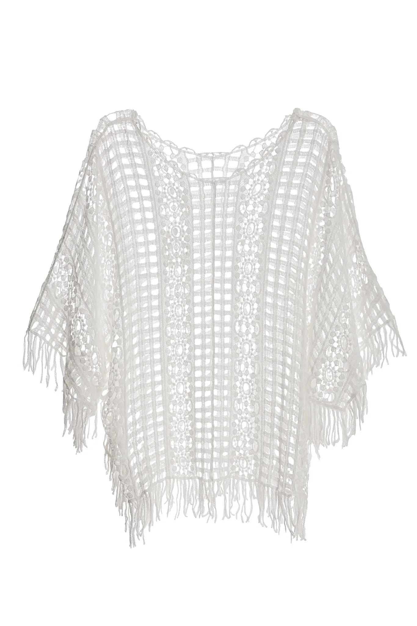 Effortless Crochet Pullover Poncho White sold by Boston Proper product image thumbnail 2