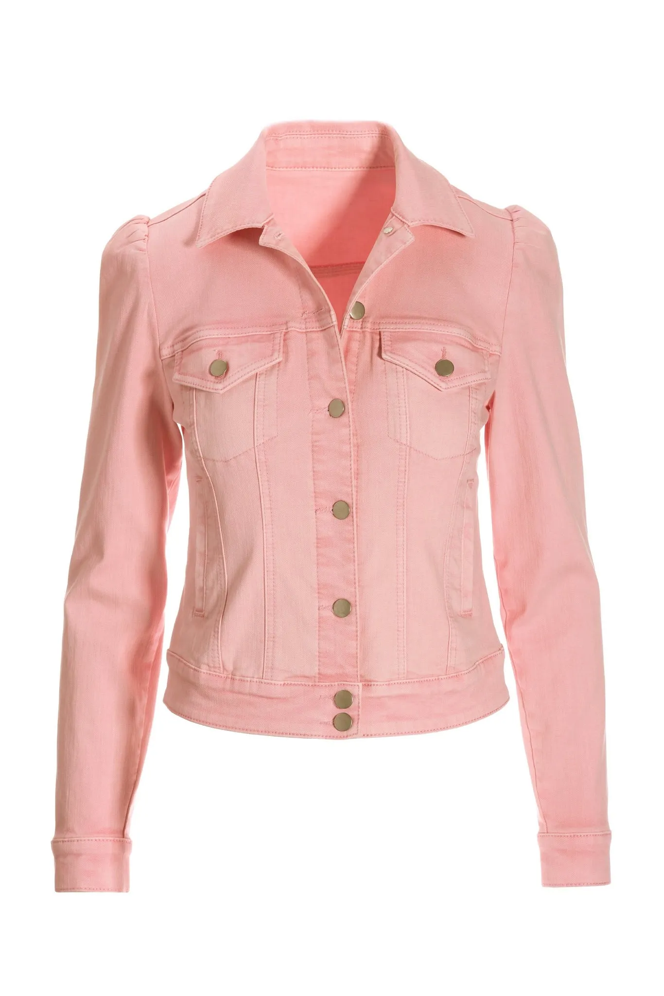 Denim Puff-Sleeve Jacket Pink sold by Boston Proper product image thumbnail 2