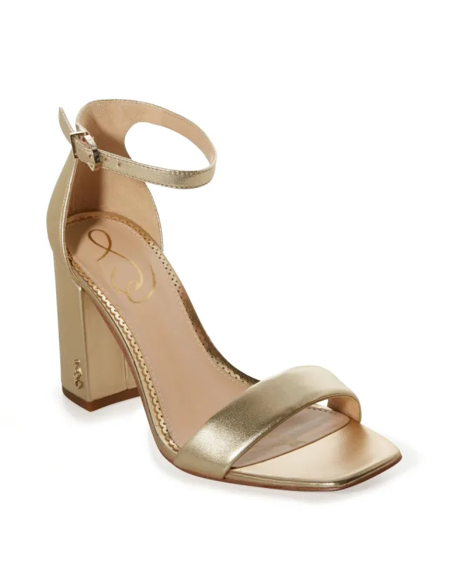 Single Strap Dress Heel Gold sold by Boston Proper