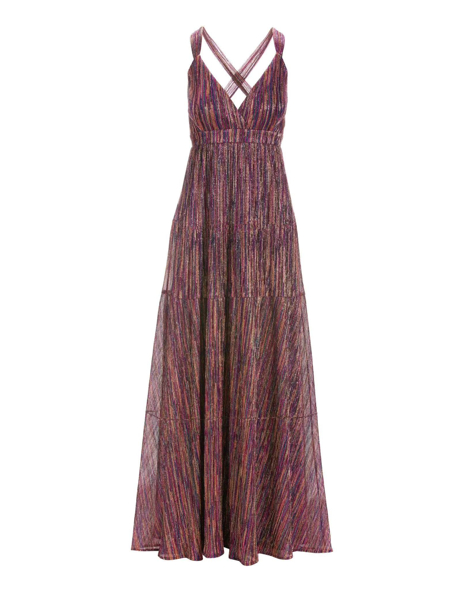 Sleeveless Multicolor Metallic Maxi Dress Pink Multi sold by Boston Proper product image thumbnail 2