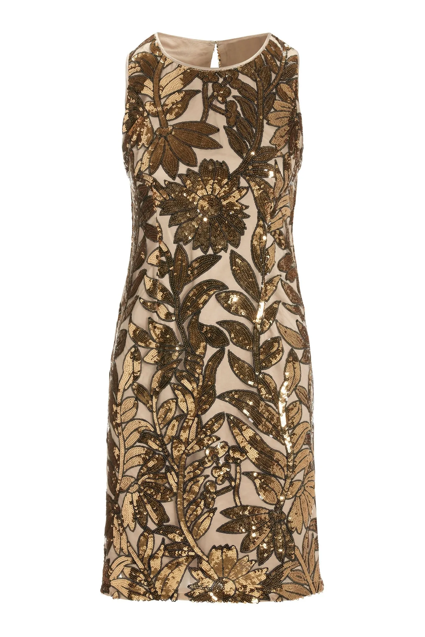 High Neck Floral Sequin Sheath Gold sold by Boston Proper product image thumbnail 2