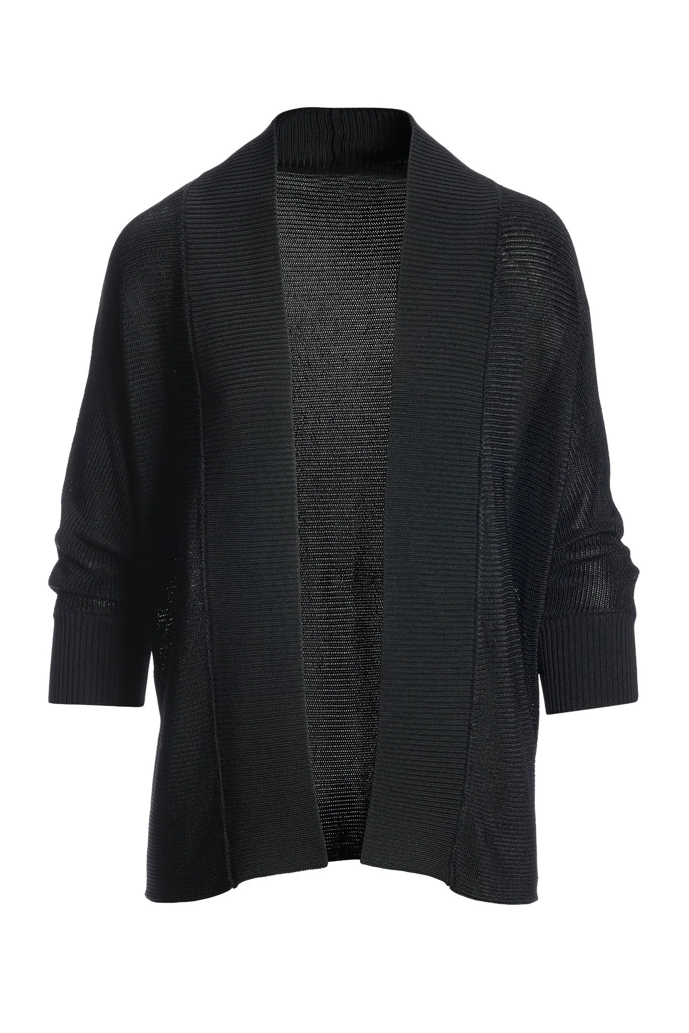 Short Effortless Cardigan Sweater Black sold by Boston Proper product image thumbnail 2