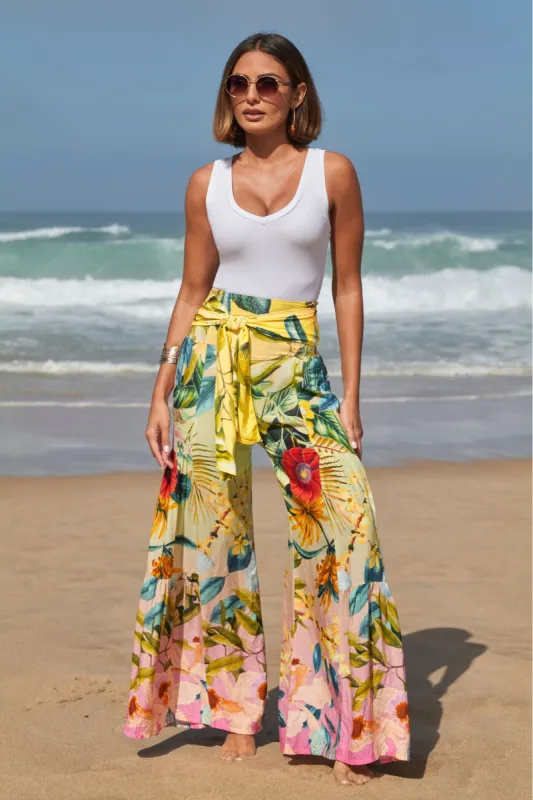 Floral Printed Cover Up Pant Multi sold by Boston Proper