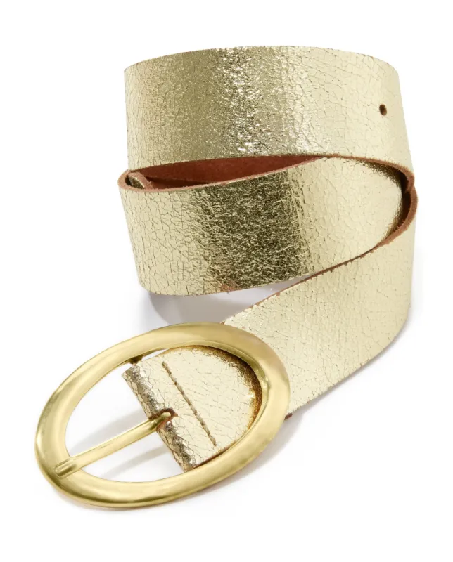 Classic Leather Belt Gold sold by Boston Proper