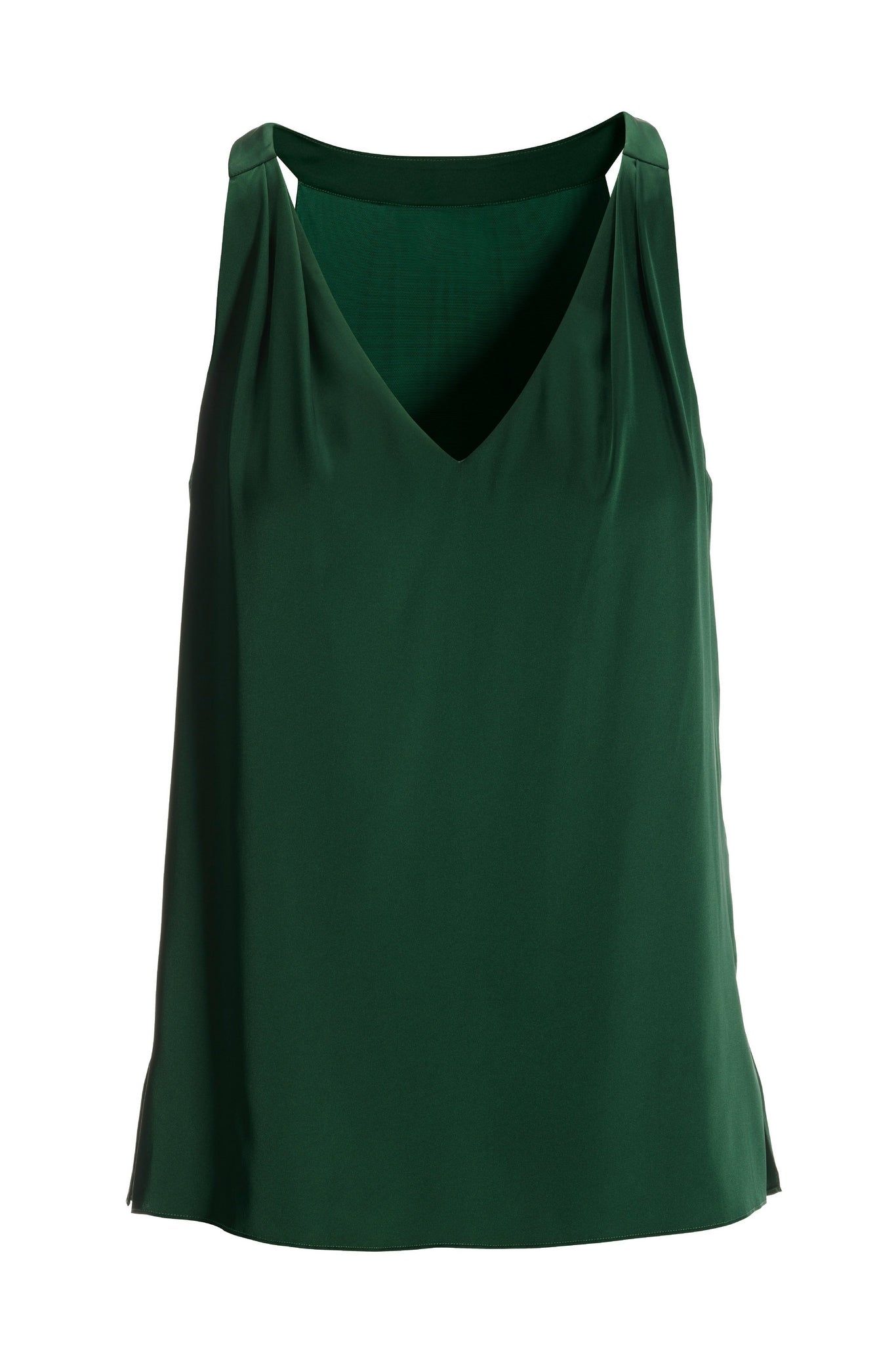 Nikki V-Neck Charmeuse Blouse Emerald sold by Boston Proper product image thumbnail 2