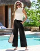 Luxe Lounge Drawstring Wide Leg Pant Black sold by Boston Proper