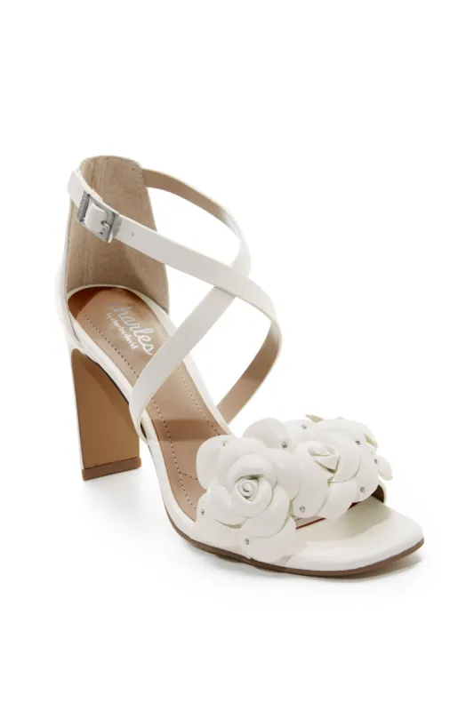 Floral Ankle Strap Heel White sold by Boston Proper
