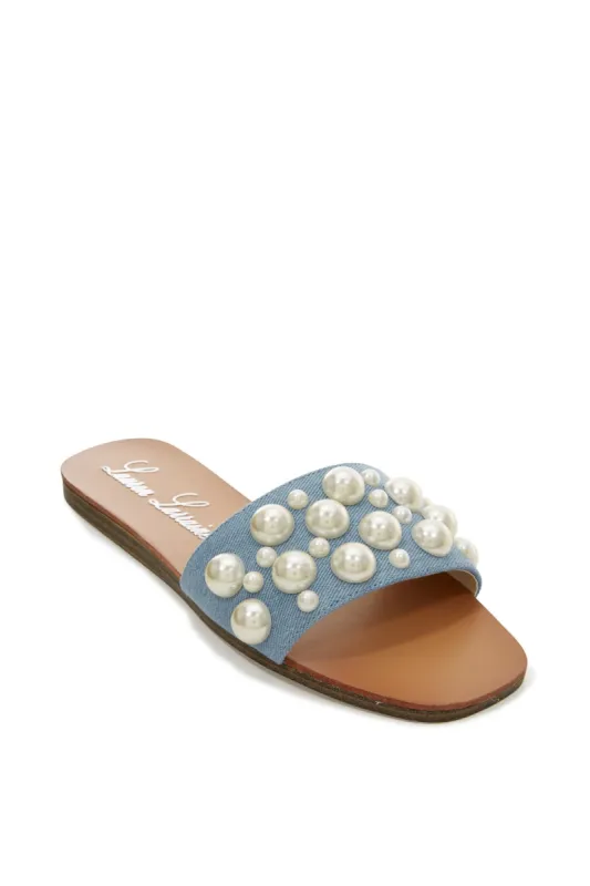 Pearl Denim Slide Blue Denim made by Lauren Lorraine