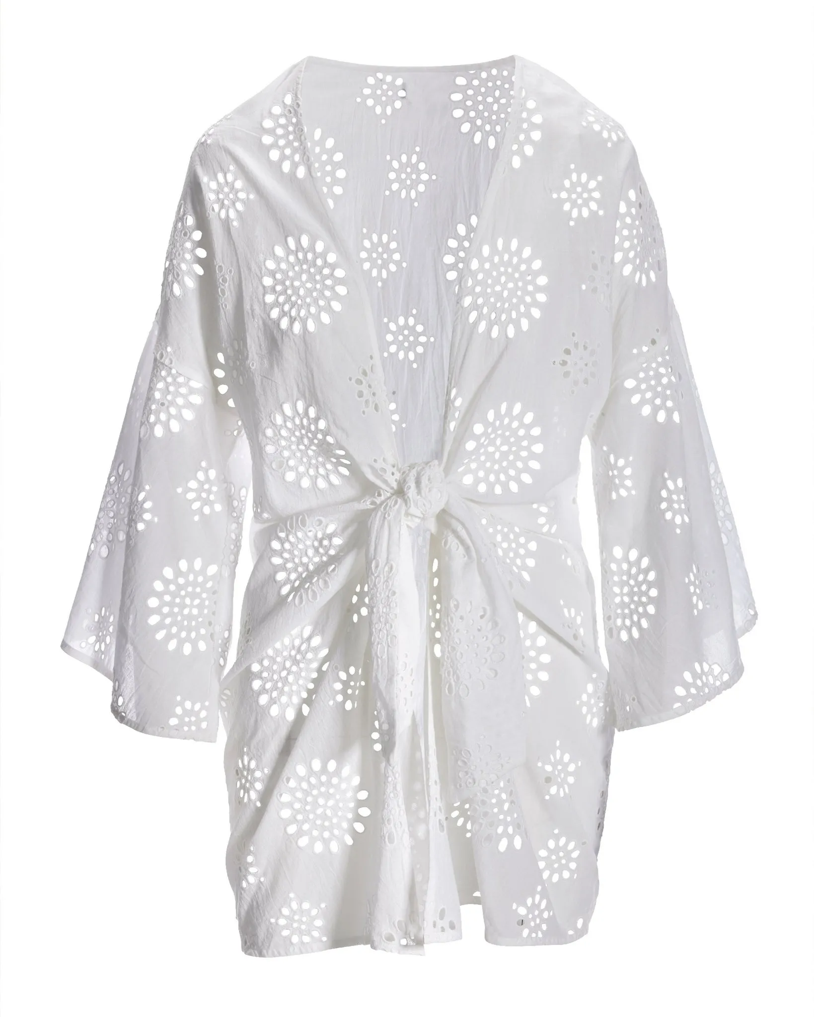 Eyelet Tie Waist Cover Up White sold by Boston Proper product image thumbnail 2