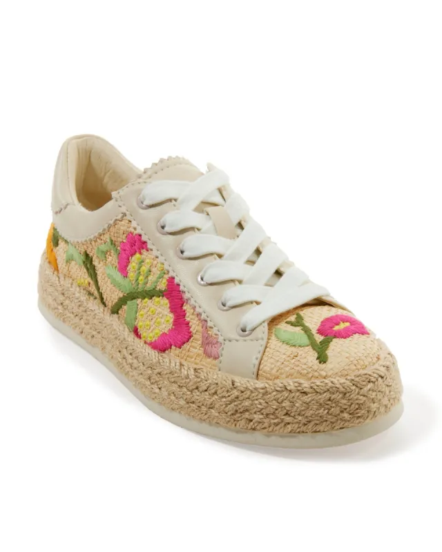 Embroidered Raffia Sneaker Multi sold by Boston Proper