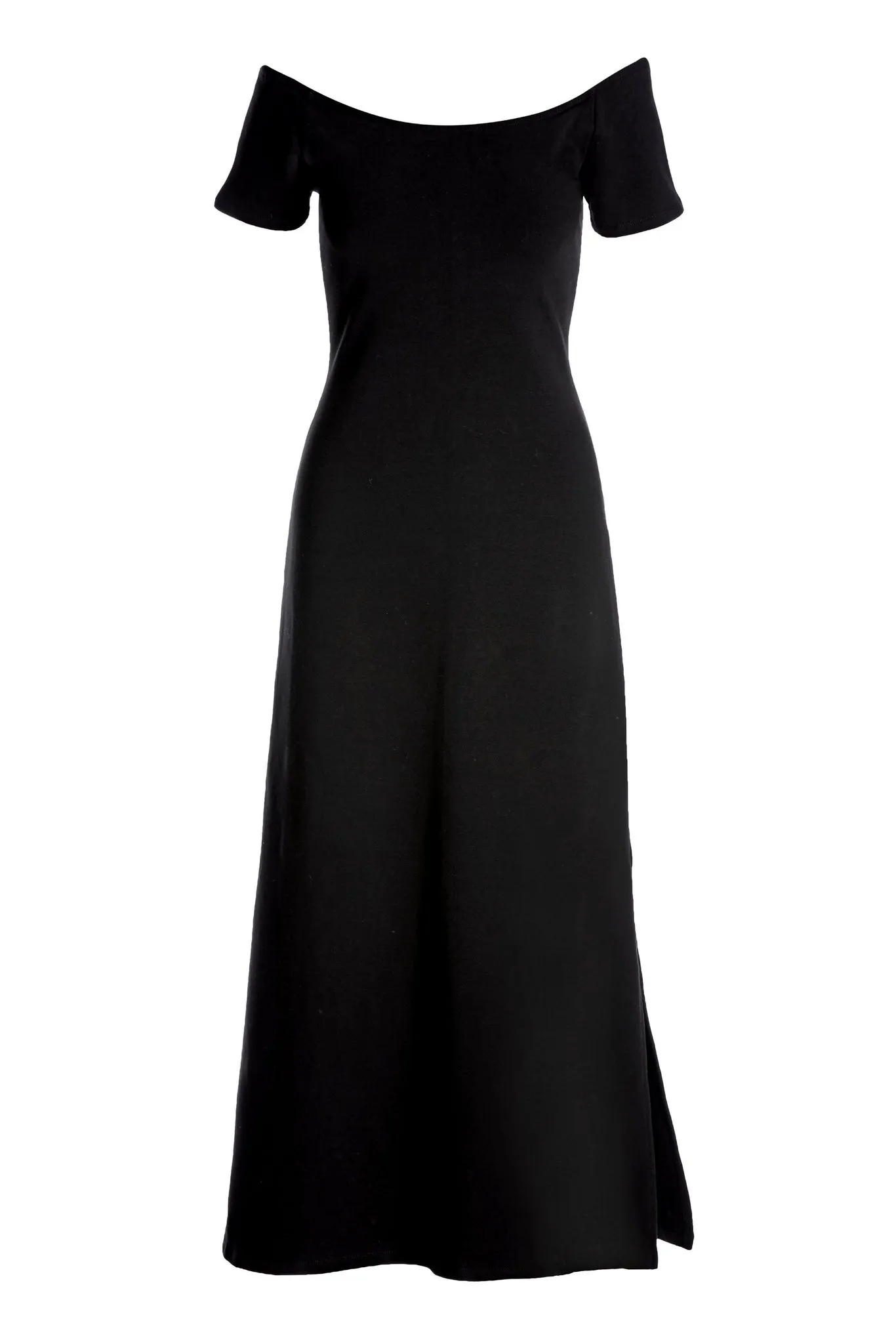 Off The Shoulder Short Sleeve Maxi Dress Black sold by Boston Proper product image thumbnail 2