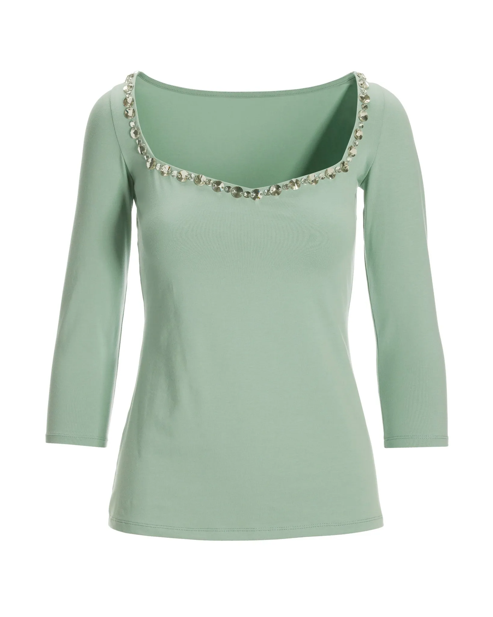 Jeweled Embellished Sweetheart Top Sage sold by Boston Proper product image thumbnail 2