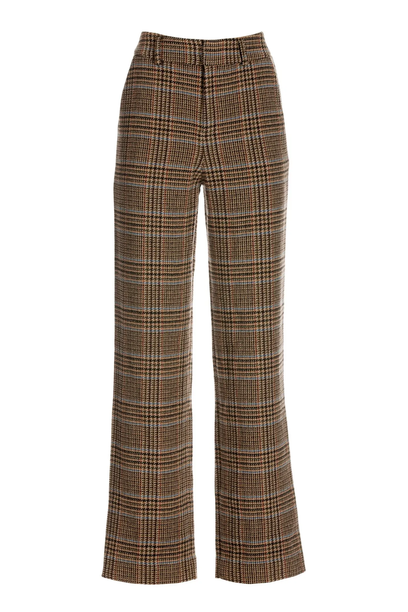 Plaid Modern High Waist Wide Leg Trouser Brown Multi sold by Boston Proper product image thumbnail 2