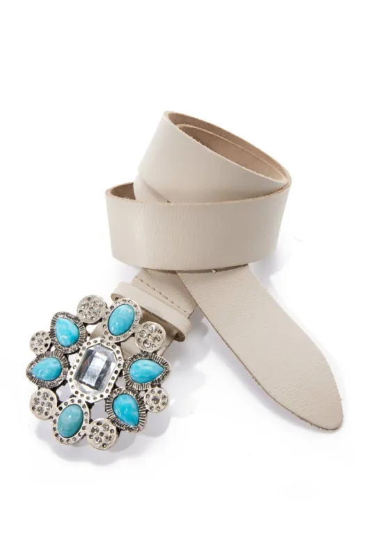 Turquoise Stone Buckle Belt Stone sold by Boston Proper