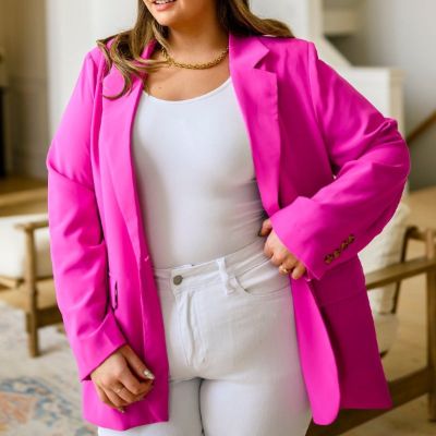 Hot Pink Every Day Blazer sold by Boujee Boutique