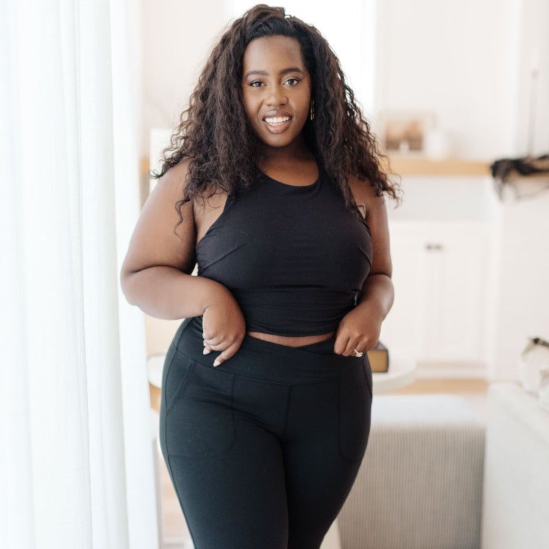 Get Moving Black Racer Back Crop Tank sold by Boujee Boutique product image thumbnail 5