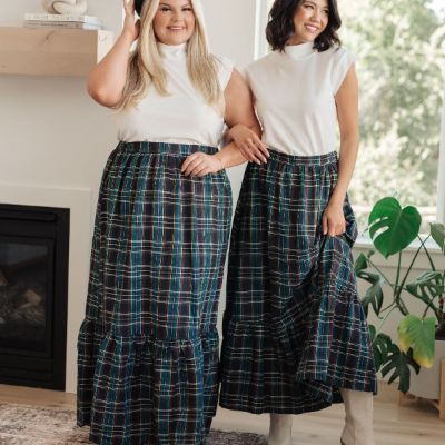 Plaid Perfection Maxi Skirt sold by Boujee Boutique