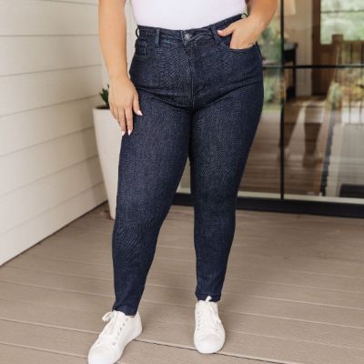 Judy Blue Courtney High Rise Control Top Raw Hem Skinny Jeans sold by Boujee Boutique