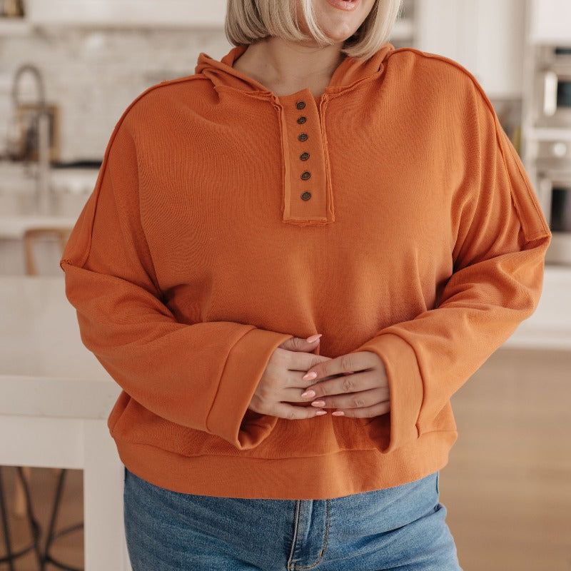 Throwback Heartthrob Hoodie in Orange sold by Boujee Boutique