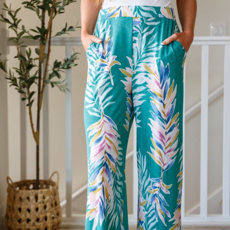 Pull On Hawaiiana Floral Print Pants sold by Boujee Boutique product image thumbnail 3