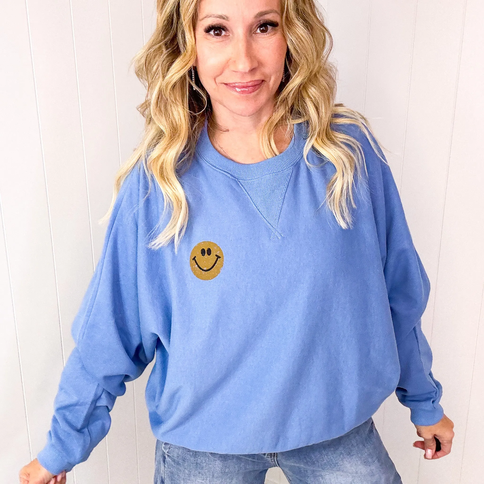 Happy Retro Mood Abstract Joy Long Sleeve Terry Pullover in 3 Colors sold by Boujee Boutique product image thumbnail 3