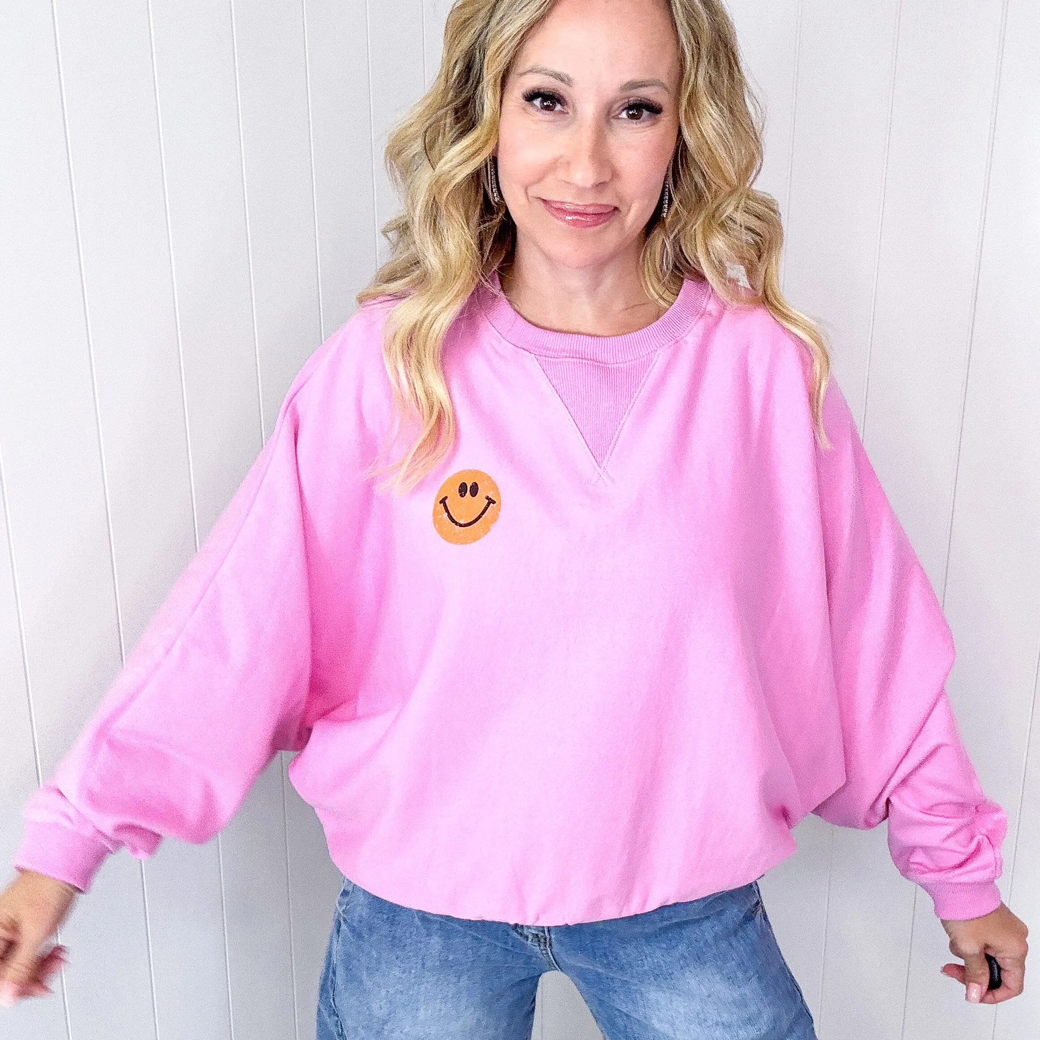 Happy Retro Mood Abstract Joy Long Sleeve Terry Pullover in 3 Colors sold by Boujee Boutique product image thumbnail 4