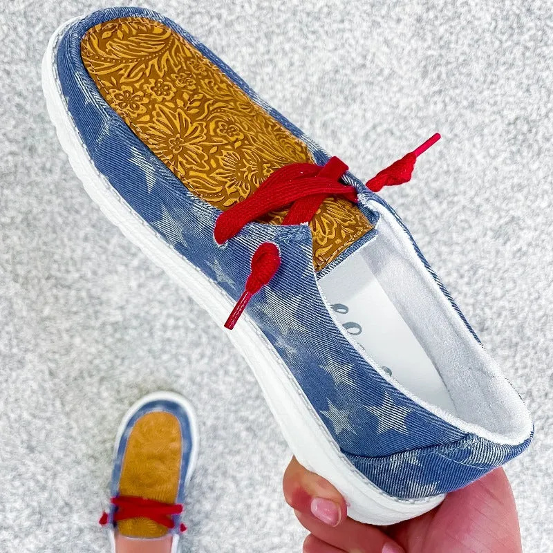 Gypsy Jazz Navy Luma Slip on Sneakers sold by Boujee Boutique product image thumbnail 3