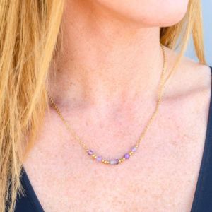 Lavender Moments Beaded Necklace sold by Boujee Boutique