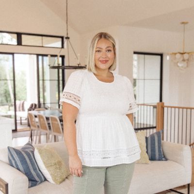 White Short Sleeve Sweet Sister Peplum Blouse sold by Boujee Boutique