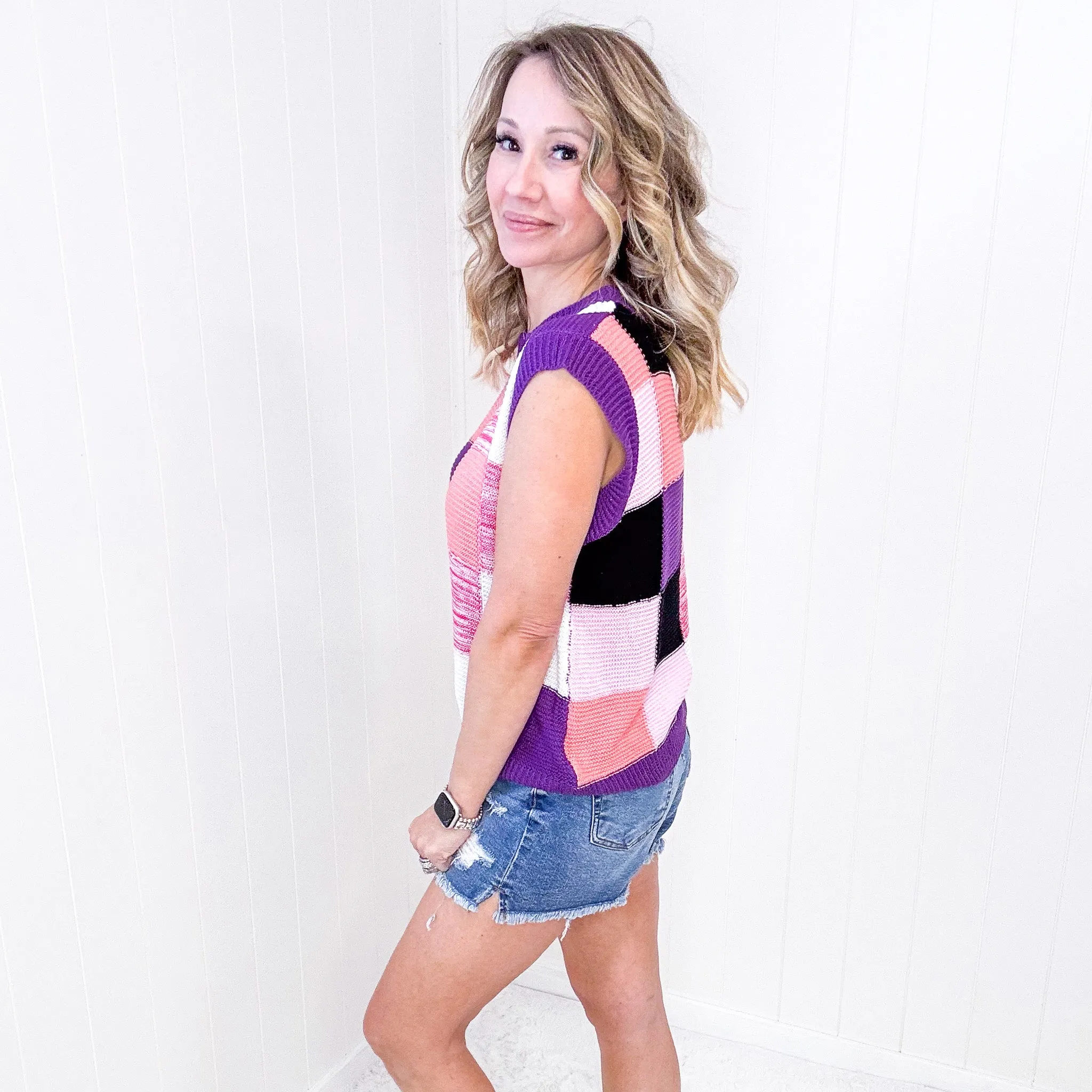 BiBi Color Block Round Neck Sweater Vest sold by Boujee Boutique product image thumbnail 2